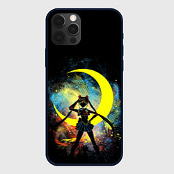 Чехол для iPhone 12 Pro Max Sailormoon Сейлормун на фоне звезд, цвет: 3D-черный