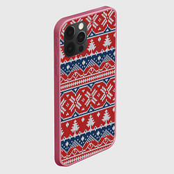 Чехол для iPhone 12 Pro Max New Year Pattern, цвет: 3D-малиновый — фото 2