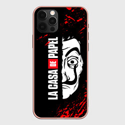 Чехол для iPhone 12 Pro Max БУМАЖНЫЙ ДОМ, LA CASA DE PAPEL, цвет: 3D-светло-розовый