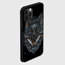 Чехол для iPhone 12 Pro Max ЭТНИЧЕСКАЯ ЛИСА FOX ABSTRACT, цвет: 3D-черный — фото 2