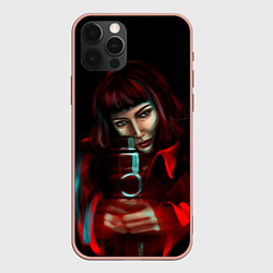 Чехол для iPhone 12 Pro Max БУМАЖНЫЙ ДОМ ОРУЖИЕ- LA CASA DE PAPEL, цвет: 3D-светло-розовый