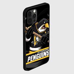 Чехол для iPhone 12 Pro Max Питтсбург Пингвинз, Pittsburgh Penguins, цвет: 3D-черный — фото 2