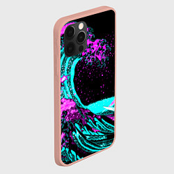 Чехол для iPhone 12 Pro Max НЕОНОВАЯ ЯПОНИЯ, ВОЛНА, ФУДЗИЯМА NEON JAPAN, цвет: 3D-светло-розовый — фото 2