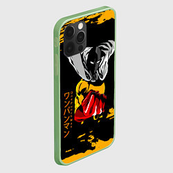 Чехол для iPhone 12 Pro Max Сайтама грозит кулаком One Punch-Man, цвет: 3D-салатовый — фото 2