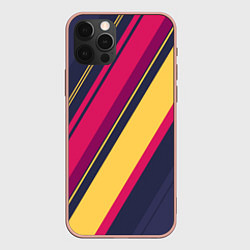 Чехол для iPhone 12 Pro Max Геометрический Строй, цвет: 3D-светло-розовый