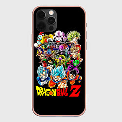 Чехол для iPhone 12 Pro Max Персонажи Dragon Ball, цвет: 3D-светло-розовый