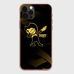 Чехол для iPhone 12 Pro Max Bendy and the ink machine золотистый, цвет: 3D-светло-розовый