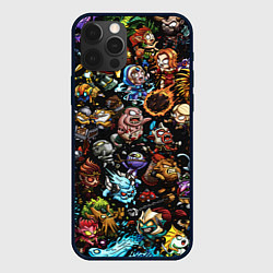 Чехол для iPhone 12 Pro Max DOTA 2 ВСЕ ПЕРСОНАЖИ В ЦВЕТЕ, цвет: 3D-черный