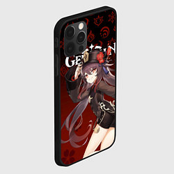 Чехол для iPhone 12 Pro Max GENSHIN IMPACT ХУ ТАО, ЭМБЛЕМЫ, САКУРА, цвет: 3D-черный — фото 2