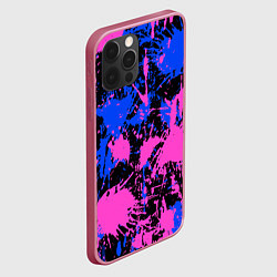 Чехол для iPhone 12 Pro Max НЕОНОВЫЕ БРЫЗГИ КРАСОК, ЯРКИЕ КРАСКИ, цвет: 3D-малиновый — фото 2