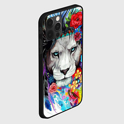 Чехол для iPhone 12 Pro Max Лев - сильный взгляд, цвет: 3D-черный — фото 2