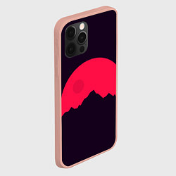 Чехол для iPhone 12 Pro Max Красная луна над сумеречными горами, цвет: 3D-светло-розовый — фото 2