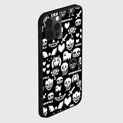 Чехол для iPhone 12 Pro Max UNDERTALE PATTERN БЕЛЫЙ, цвет: 3D-черный — фото 2