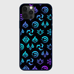 Чехол iPhone 12 Pro Max NEON SYMBOL HERO GENSHIN IMPACT