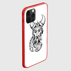 Чехол для iPhone 12 Pro Max Грозный викинг, цвет: 3D-красный — фото 2