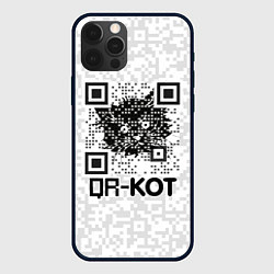 Чехол для iPhone 12 Pro Max QR код котик, цвет: 3D-черный