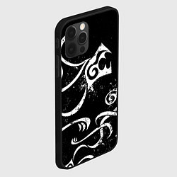 Чехол для iPhone 12 Pro Max ТАТУИРОВКА ДРАКЕНА WHITE AND BLACK, цвет: 3D-черный — фото 2