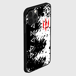 Чехол для iPhone 12 Pro Max The Witcher black & white, цвет: 3D-черный — фото 2