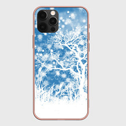 Чехол для iPhone 12 Pro Max Коллекция Зимняя сказка Зимний пейзаж W-1, цвет: 3D-светло-розовый