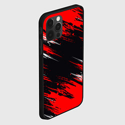 Чехол для iPhone 12 Pro Max БЕЛО-КРАСНАЯ КРАСКА, цвет: 3D-черный — фото 2