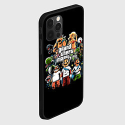 Чехол для iPhone 12 Pro Max Mario x GTA, цвет: 3D-черный — фото 2