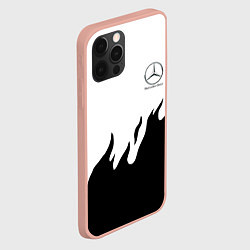 Чехол для iPhone 12 Pro Max Mercedes-Benz нарисованный огонь, цвет: 3D-светло-розовый — фото 2