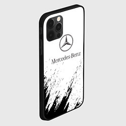 Чехол для iPhone 12 Pro Max Mercedes-Benz - White texture, цвет: 3D-черный — фото 2