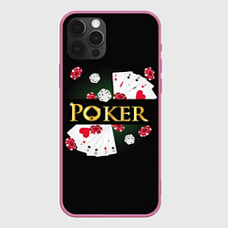 Чехол для iPhone 12 Pro Max Покер POKER, цвет: 3D-малиновый