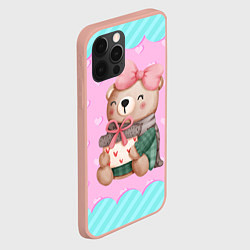 Чехол для iPhone 12 Pro Max Мишка с подарками день влюбленных, цвет: 3D-светло-розовый — фото 2