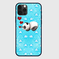 Чехол для iPhone 12 Pro Max Сонная милая панда, цвет: 3D-черный