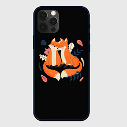 Чехол для iPhone 12 Pro Max Лисы Animal love, цвет: 3D-черный