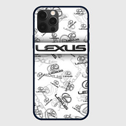 Чехол для iPhone 12 Pro Max LEXUS BIG EMBLEMA PATTERN, цвет: 3D-черный
