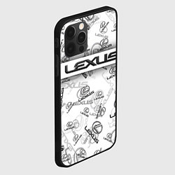 Чехол для iPhone 12 Pro Max LEXUS BIG EMBLEMA PATTERN, цвет: 3D-черный — фото 2