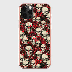 Чехол для iPhone 12 Pro Max Кровавые Черепа Skulls, цвет: 3D-светло-розовый