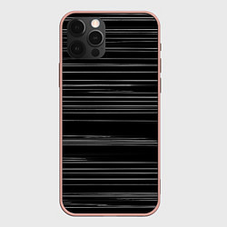 Чехол для iPhone 12 Pro Max Узор H&S Полосы Черно-белый 119-9-35-5-f-2, цвет: 3D-светло-розовый