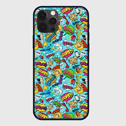 Чехол для iPhone 12 Pro Max Поп арт пузыри, цвет: 3D-черный