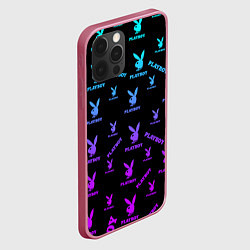 Чехол для iPhone 12 Pro Max NEON PLAYBOY ПЛЕЙБОЙ ПАТТЕРН, цвет: 3D-малиновый — фото 2