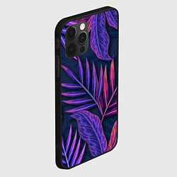 Чехол для iPhone 12 Pro Max Neon Tropical plants pattern, цвет: 3D-черный — фото 2