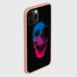 Чехол для iPhone 12 Pro Max Череп Неоновый градиент, цвет: 3D-светло-розовый — фото 2