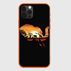 Чехол для iPhone 12 Pro Max Душа природы - слон, цвет: 3D-красный