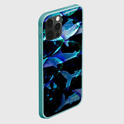 Чехол для iPhone 12 Pro Max На дне морском Акулы, цвет: 3D-мятный — фото 2