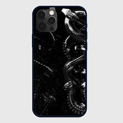 Чехол для iPhone 12 Pro Max Змеиный Паттерн Snake Black, цвет: 3D-черный