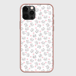 Чехол iPhone 12 Pro Max Кошачий паттерн с щечками и лапками Милота
