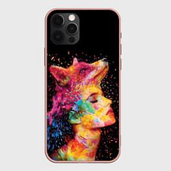 Чехол для iPhone 12 Pro Max Девушка -лиса, цвет: 3D-светло-розовый