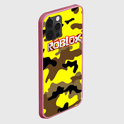 Чехол для iPhone 12 Pro Max Roblox Камуфляж Жёлто-Коричневый, цвет: 3D-малиновый — фото 2