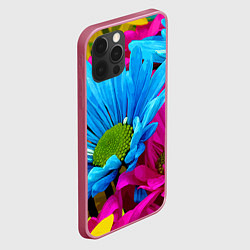 Чехол для iPhone 12 Pro Max Ромашки Pattern, цвет: 3D-малиновый — фото 2
