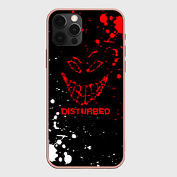 Чехол для iPhone 12 Pro Max Disturbed брызги красок, цвет: 3D-светло-розовый