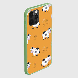 Чехол для iPhone 12 Pro Max Веселые коровки с ведрами молока, цвет: 3D-салатовый — фото 2