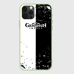 Чехол для iPhone 12 Pro Max Genshin Impact черноебелое, цвет: 3D-салатовый