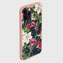 Чехол для iPhone 12 Pro Max Цветы Розовые, цвет: 3D-светло-розовый — фото 2